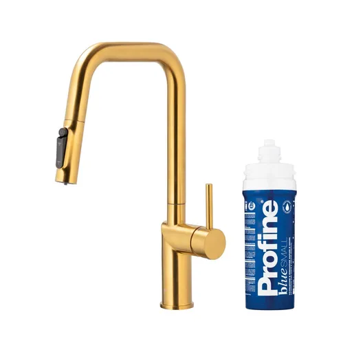 KFA Baterie dřezová DUERO PURE STYLE výsuvná s filtrací broušené zlato 6623-313-31