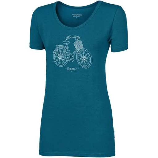 PROGRESS SASA CITYBIKE Dámské bambusové triko, modrá, velikost