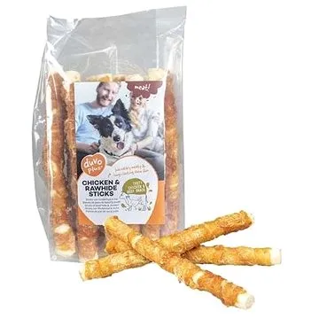 DUVO+ Meat! tyčinka z bůvolí kůže omotaná kuřecím masem L 25cm 1kg (5414365358310)