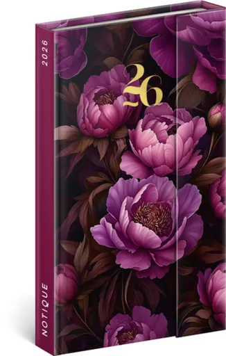Týdenní magnetický diář Fialové květy 2026