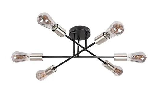 Rabalux Černé stropní svítidlo Branwen pro žárovku 6x E27 71026