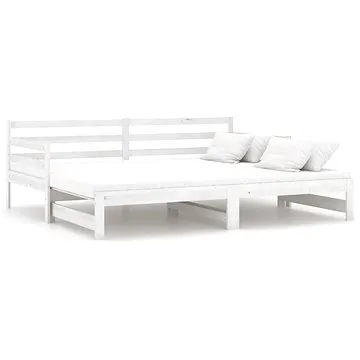 Výsuvná válenda bílá masivní borovice 2 × (90 × 200) cm, 806956 (806956)