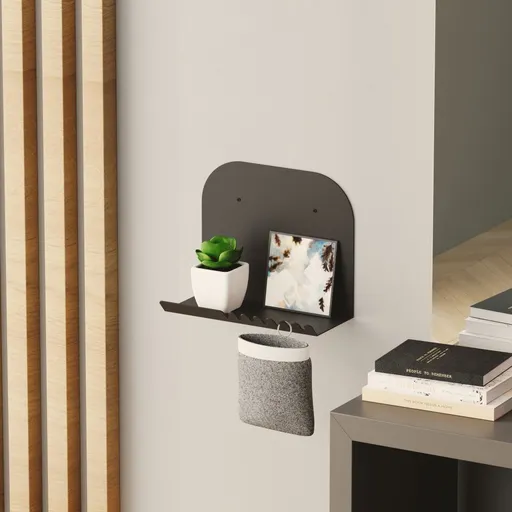 Nástěnná police Short Pouch - Black