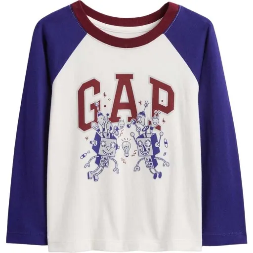 GAP V-FRCH LS LOGO RAGLAN T Dětské tričko, bílá, velikost 2Y