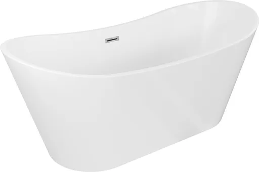 MEXEN/S Montana vana volně stojící 180 x 80, bílá, sifon a přepad chrom 52011808000-01