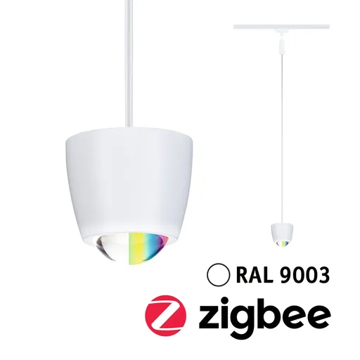 PAULMANN URail závěs Smart Home Zigbee 3.0 Tyros RGBW 4,5W RGBW+ stmívatelné 230V bílá
