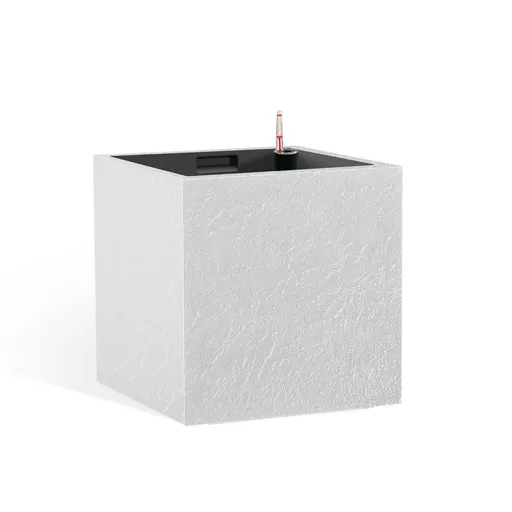Flower Lover Samozavlažovací květináč Cubico Stone bílá, 27 cm, 27 cm