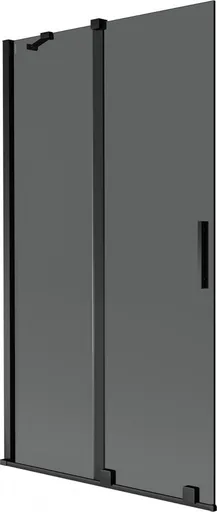 MEXEN/S Velar dvoukřídlá posuvná vanová zástěna 100 x 150, grafit, černá 896-100-000-41-70