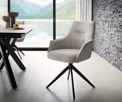 Otočná židle Alja-Flex s područkami křížová podnož široká kov