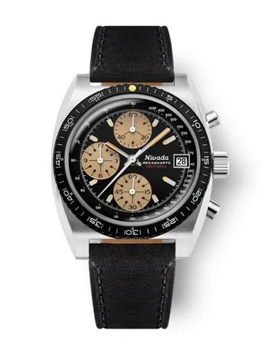 Nivada Grenchen Chronosport Mecaquartz - Black Leather