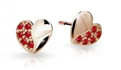 Cutie Jewellery Dětské náušnice z růžového zlata C2160-30-X-4 červená
