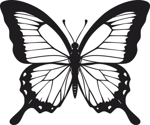 Vsepropejska Motýl dekorace na zeď 5 Rozměr (cm): 38 x 32, Dekor: Černá