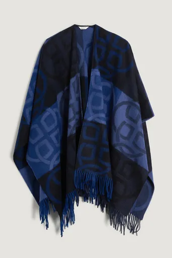 PONČO GANT WOOL MONOGRAM PONCHO EVENING BLUE