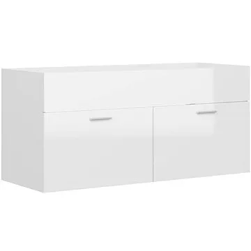 Shumee Skříňka pod umyvadlo - bílá, vysoký lesk, 100 × 38,5 × 46cm, dřevotříska (804680)
