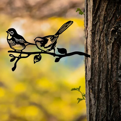 Zahradní dekorace Bird On The Branch 04 - Black