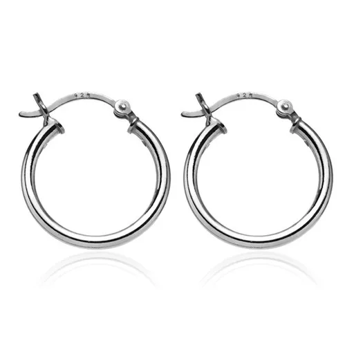 Stříbrné kruhové náušnice 925 - hladký jednoduchý povrch, 20 mm