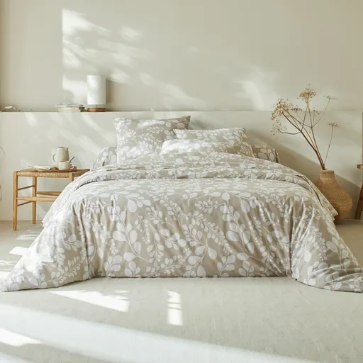 Dvoubarevné povlečení Chloé s potiskem listů, bavlna