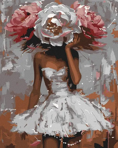 Ideyka Malování podle čísel - Květinové tajemství s extra metalickými barvami ©victoria_art 40 x 50 cm