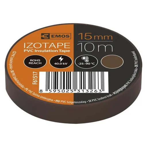 EMOS Izolační páska PVC 15mm / 10m hnědá 10ks 2001151070