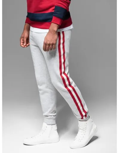 Pánské strukturované úpletové tepláky - grafitové V5 OM-PASK-0211