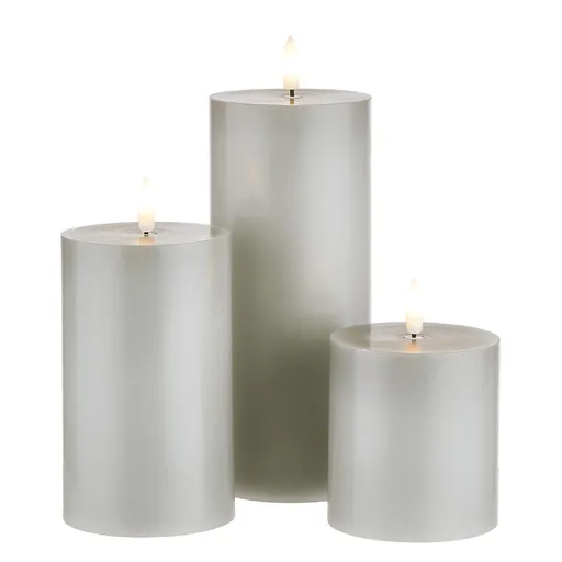 NORDIC LIGHT LED Svíčky 3 ks - šedá