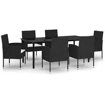 7dílný zahradní jídelní set černý, 3099605 (3099605)