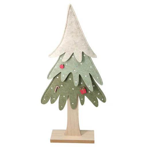 Filcová vánoční dekorace STROMEK zelený 42 cm