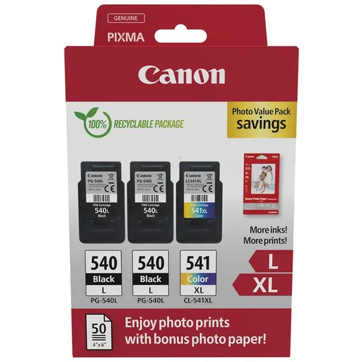 CANON PG-540-Lx2/CL541XL - originální cartridge, černá + barevná, 2x11ml/1x15ml
