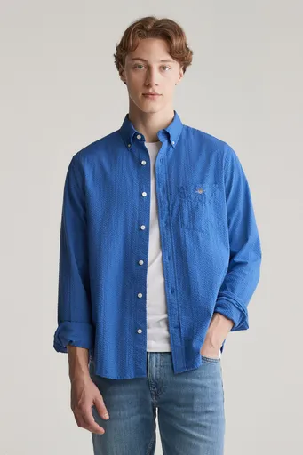 KOŠILE GANT REG SOLID SEERSUCKER SHIRT RICH BLUE