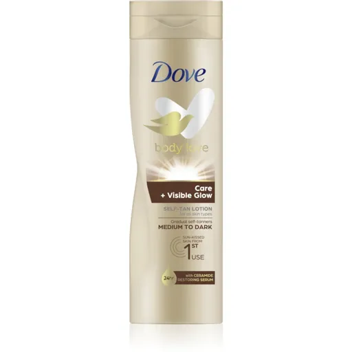 Dove Care & Visible Glow samoopalovací mléko odstín Dark 250 ml