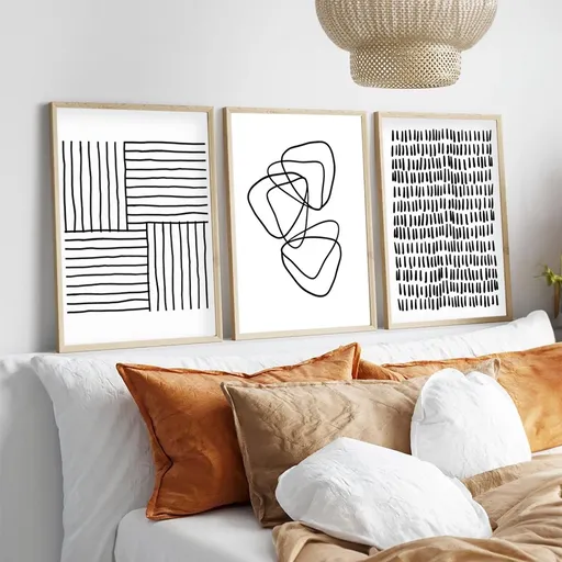 Dekorativní rámovaný obraz z MDF (3 kusy) Huhu239 - 50 x 70