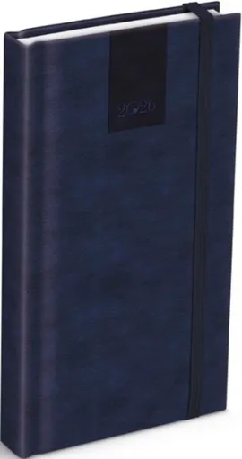Diář 2026 D802 PU s gumkou bluegray 90x170mm