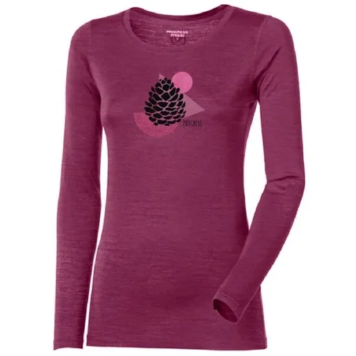 PROGRESS HELA CONE Dámské merino triko s dlouhým rukávem, fialová, velikost