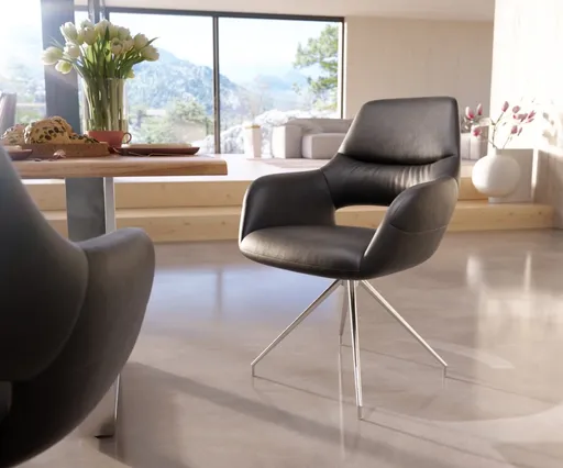 Jídelní židle Yago-Flex křížová podnož zúžená nerezová ocel