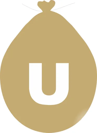 Balónek písmeno U zlaté -