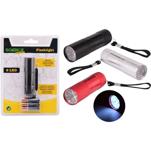 Baterka LED kovová se šňůrkou