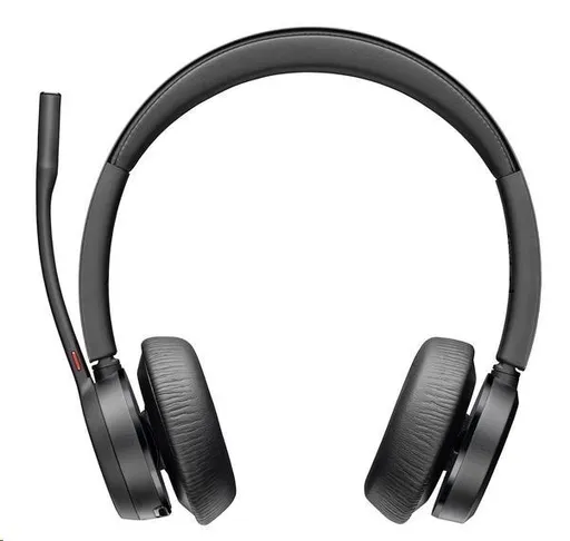 Poly Voyager 4320 MS Teams bezdrátová náhlavní souprava, BT700 USB-C adaptér, stereo, nabíjecí stojánek