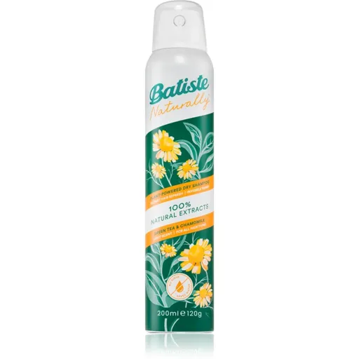 Batiste Naturally Green tea & Chamomile suchý šampon pro absorpci přebytečného mazu a pro osvěžení vlasů 200 ml