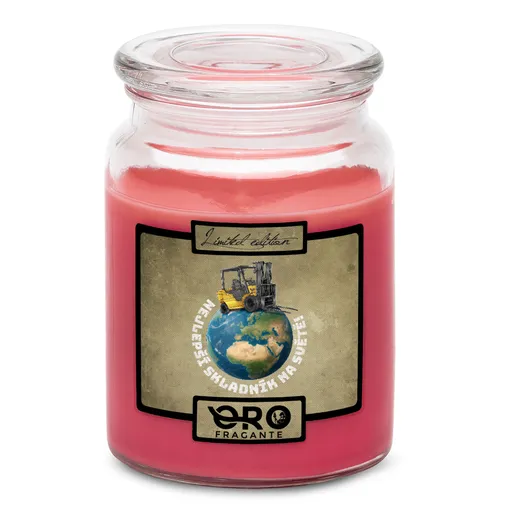 Svíčka Nejlepší skladník – ještěrka (Vůně svíčky: Višně v čokoládě)