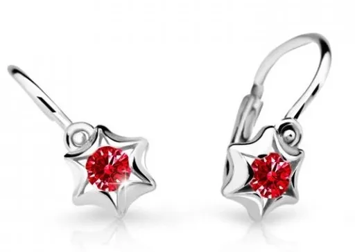 Cutie Jewellery Dětské náušnice z bílého zlata C2159-10-X-2 červená