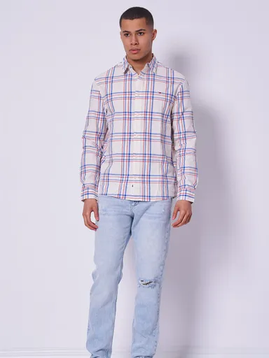 Tommy Jeans pánská bílá košile Poplin DM0DM18968 XL