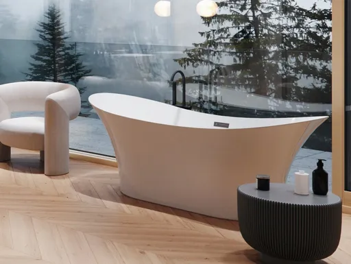 BESCO Volně stojící vana AMBER bílá Barva Bílá, Barva sifonu Chrom, Rozměr vany 170 × 80  VANAMBER170