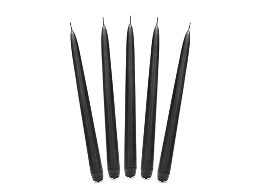 PartyDeco Kónická svíčka černá - matná 24 cm