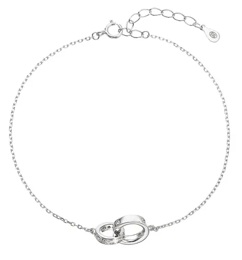 Evolution Group - Pavona Stříbrný náramek Propojené kroužky se zirkony 13032.1