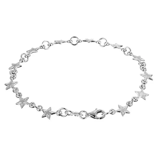 Náramek ze stříbra 925 - ploché hvězdičky