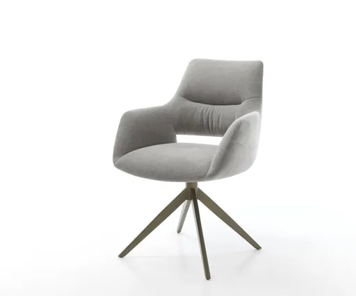 Jídelní židle Yago-Flex s područkami potahová látka Měkký šedá