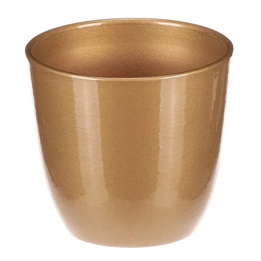 Keramický obal na květiny Terakota, pr. 10 cm, zlatá