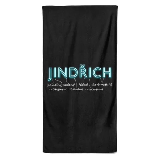 Osuška Mužská jména – NEON (Jméno: Jindřich, Velikost osušky: 100x170cm)