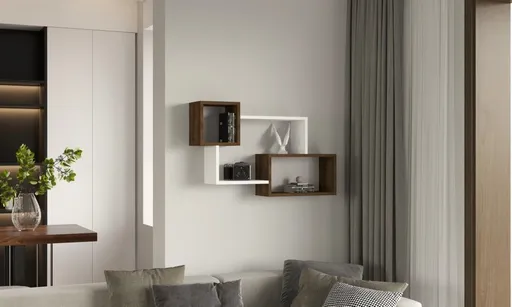 Nástěnná police Afro - Walnut