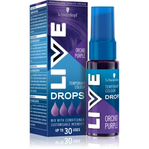 Schwarzkopf LIVE Drops smývatelný barevný stín odstín Fialová orchidej 30 ml